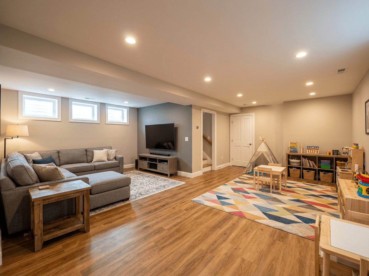 Basement after — basement finishing completed in Franklin, MA by JP Creative Maintenance