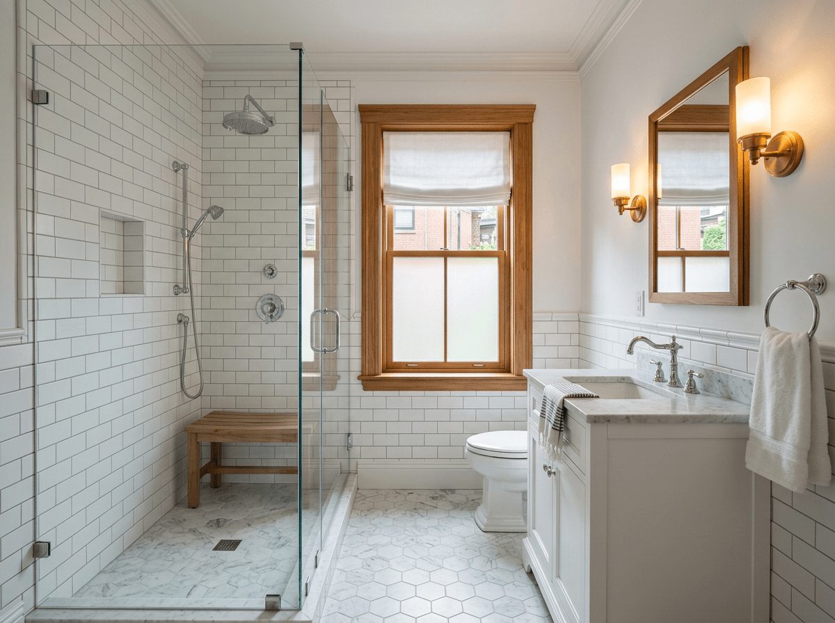 Bathroom Remodel after &mdash; primary bath renovation completed in Beacon Hill, Boston, MA by JP Creative Maintenance