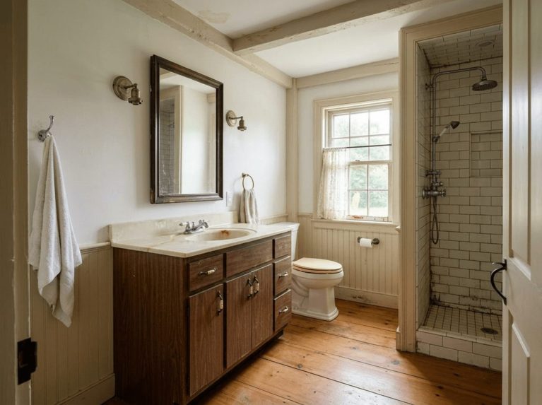 Bathroom Remodel before — original condition prior to master bath update in Medfield, MA