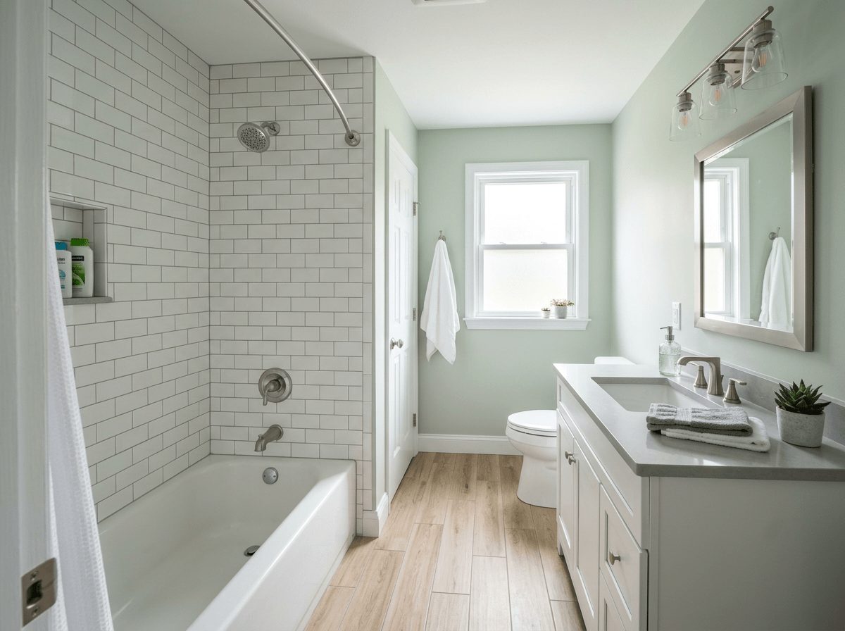 Bathroom Remodel after &mdash; compact bath remodel completed in Natick, MA by JP Creative Maintenance