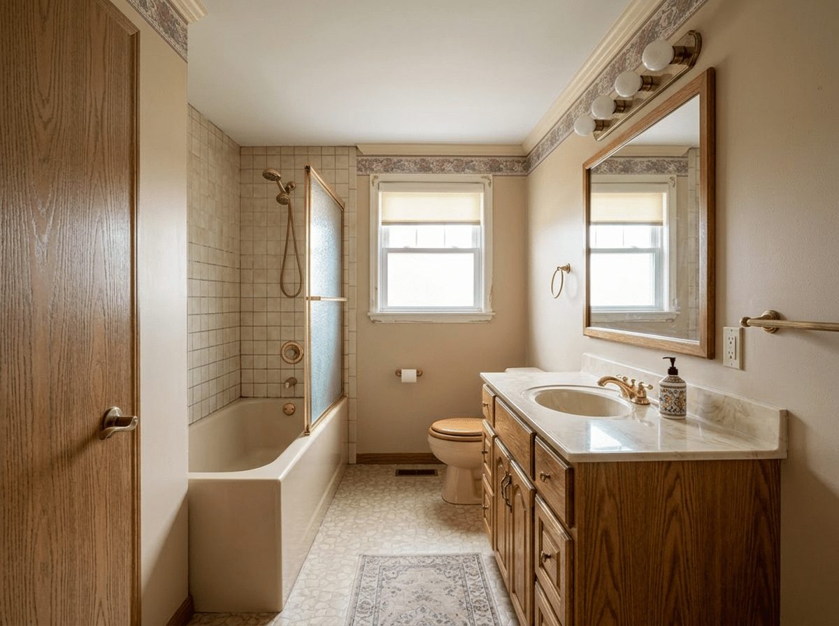 Bathroom Remodel before &mdash; original condition prior to full bathroom remodel in Framingham, MA