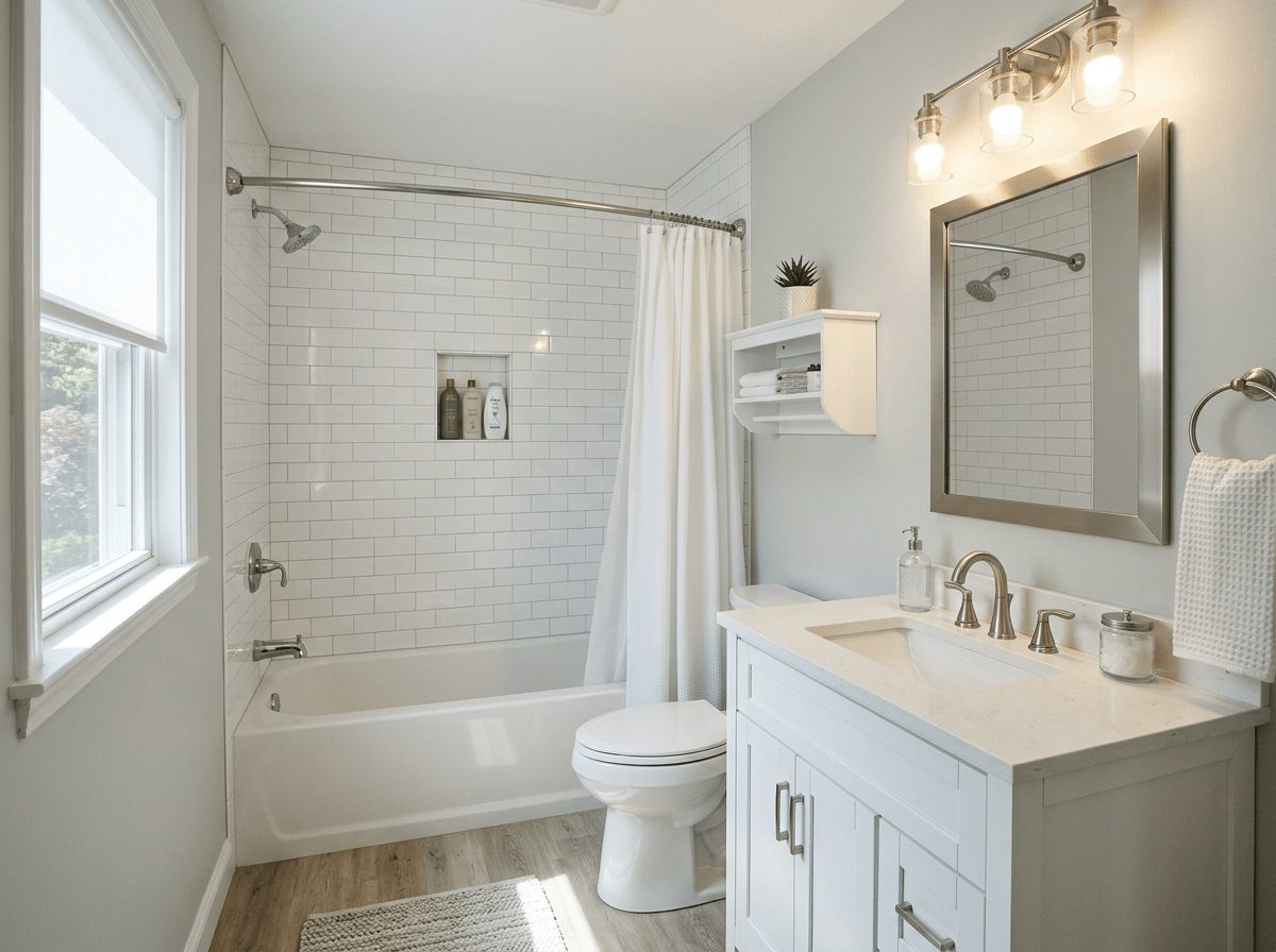 Bathroom Remodel after &mdash; primary bath renovation completed in Hopkinton, MA by JP Creative Maintenance