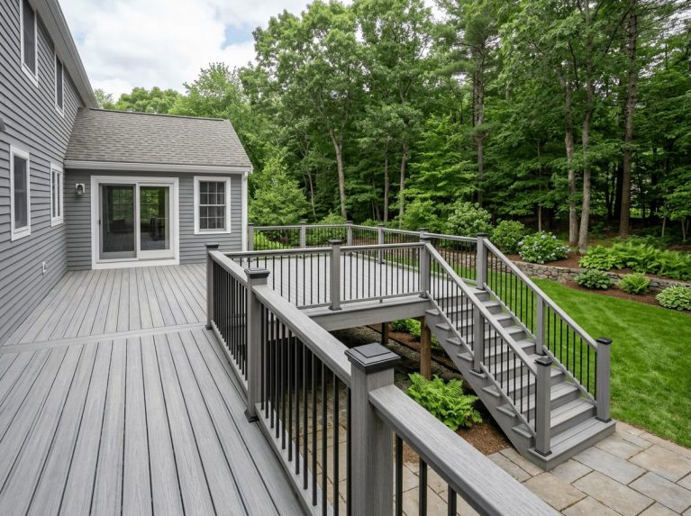Deck & Porch after — deck rebuild completed in Franklin, MA by JP Creative Maintenance
