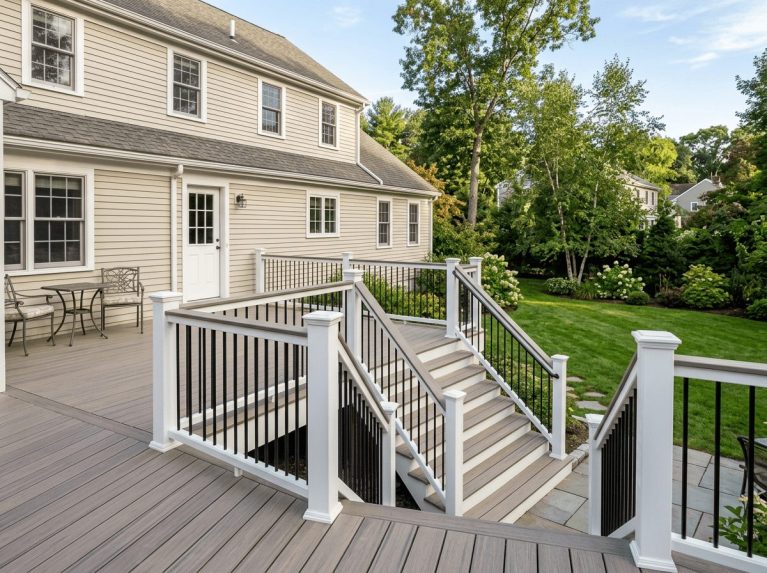 Deck & Porch after — new deck build completed in Wrentham, MA by JP Creative Maintenance