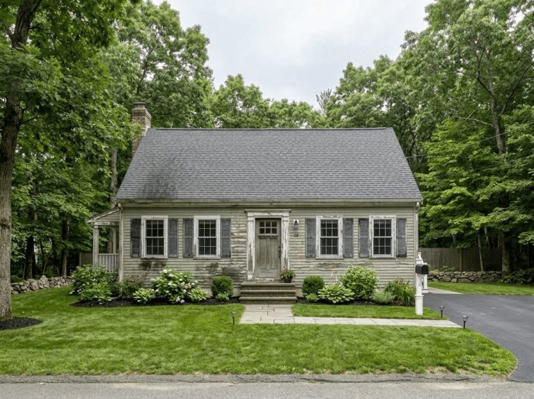 Exterior Painting before — original condition prior to exterior repaint in Bellingham, MA