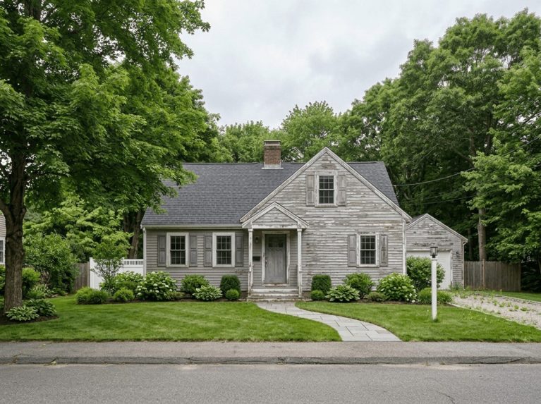 Exterior Painting before — original condition prior to full exterior repaint in Bellingham, MA