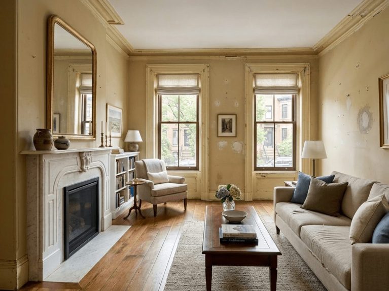 Interior Painting before — original condition prior to interior painting & trim in South End, Boston