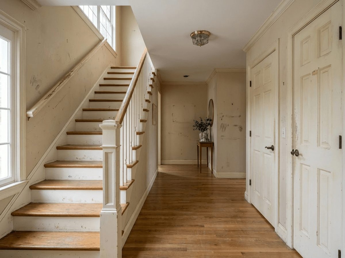 Interior Painting before — original condition prior to whole-home interior painting in Wellesley, MA
