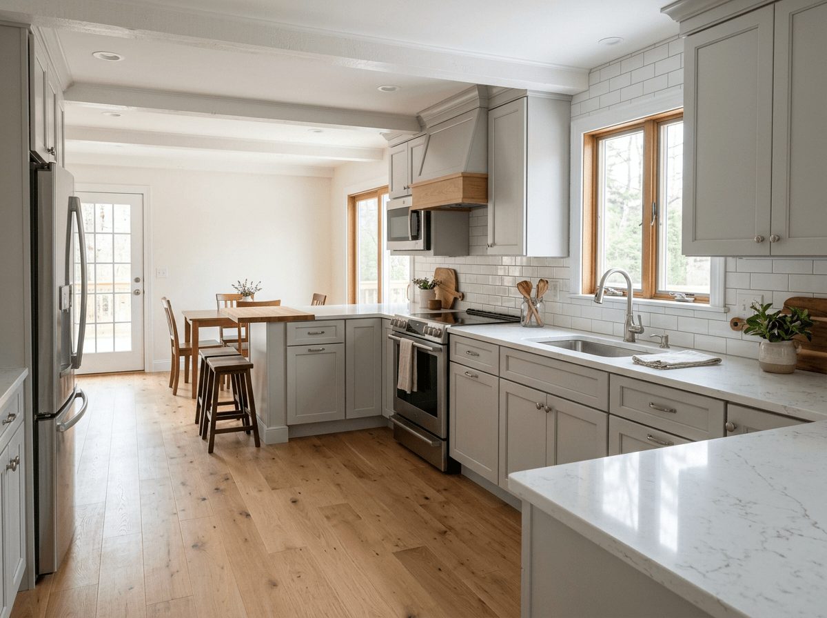 After: kitchen remodeling project in Bellingham, MA by JP Creative Maintenance