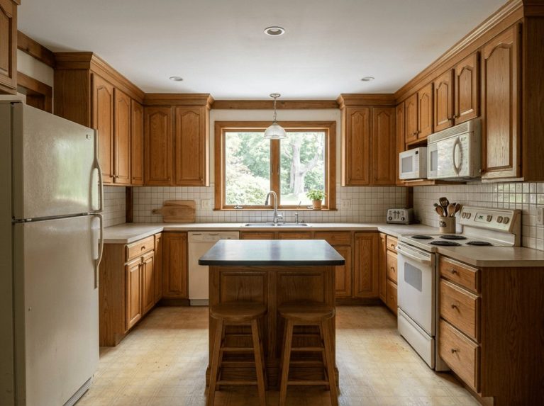 Kitchen Remodel before — original condition prior to open-concept kitchen update in Bellingham, MA