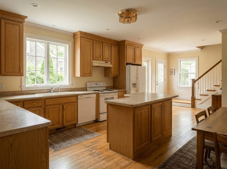 Kitchen Remodel before — original condition prior to open-concept kitchen update in Wellesley, MA