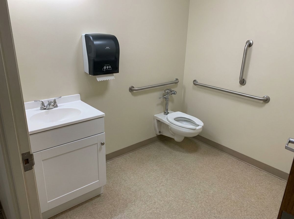 ADA-friendly single-user commercial restroom update in a Massachusetts medical office