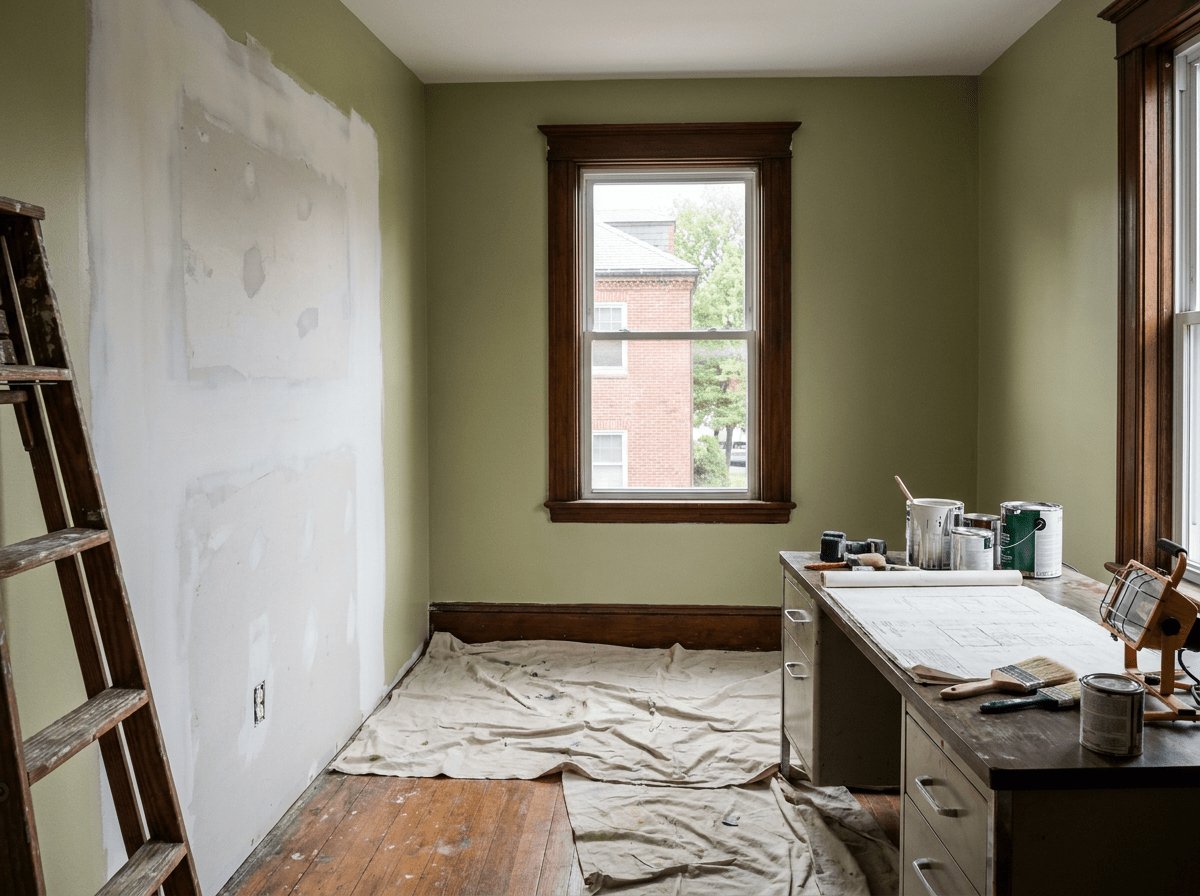 Office repainting and drywall repairs in a New England commercial building (4)
