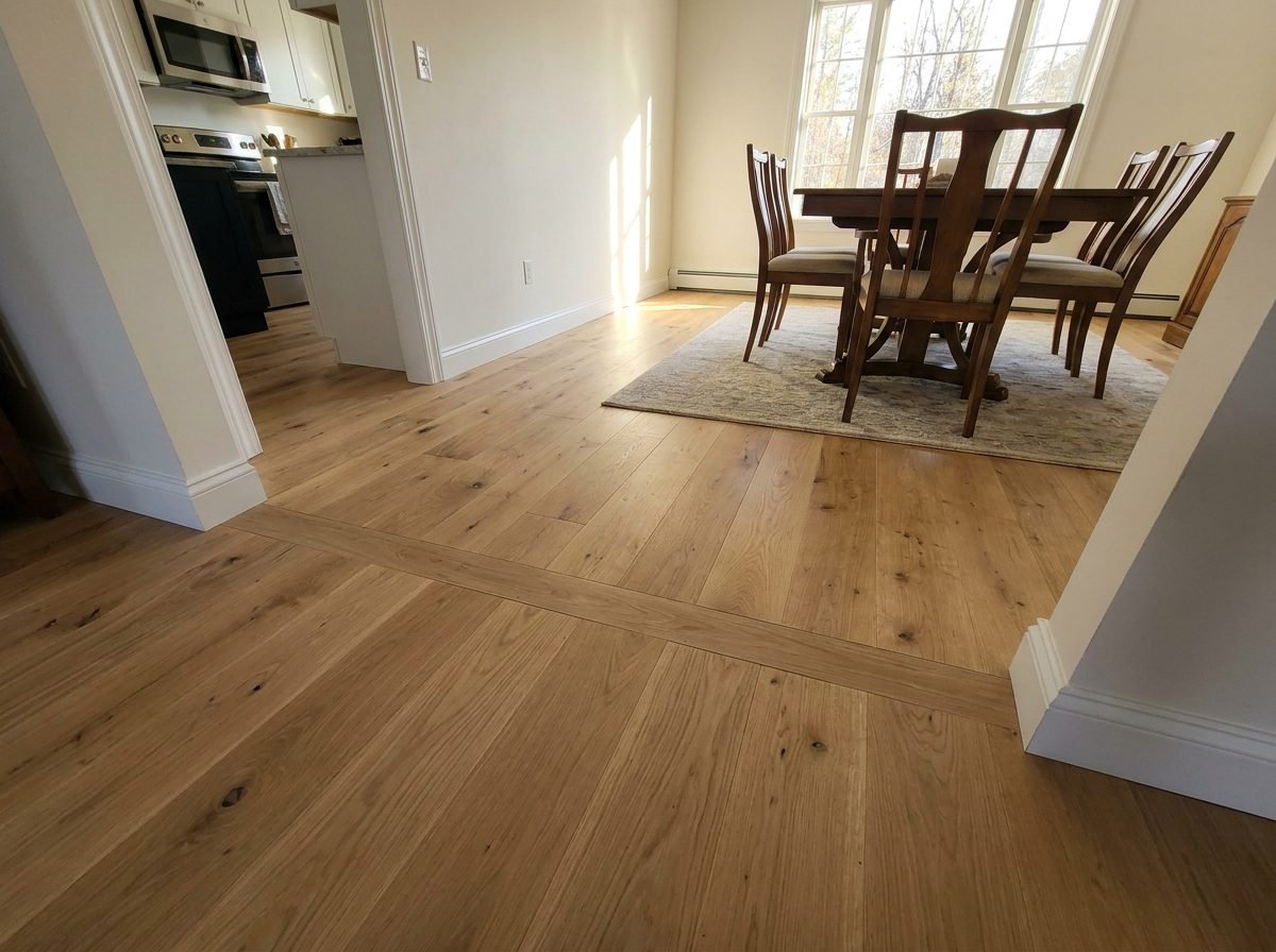 After: flooring upgrade in a New England dining room by JP Creative Maintenance