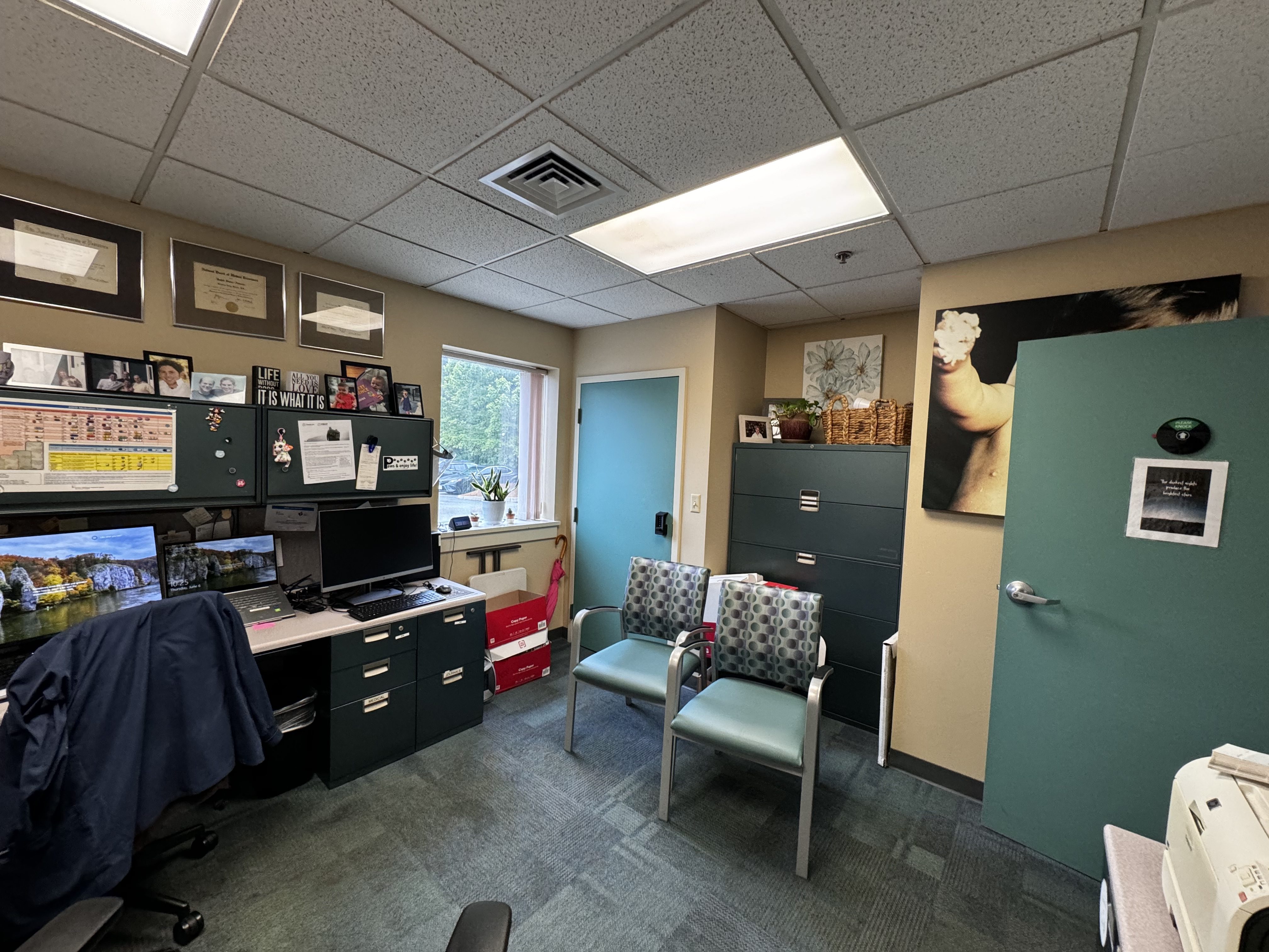 Pediatric office and educational facility renovation in Auburn, MA - painting and LVP flooring by JP Creative Maintenance (1)