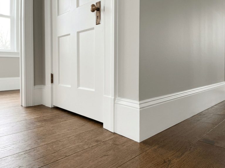 Completed trim replacement in Franklin, MA — water-damaged baseboard and casing replaced and matched