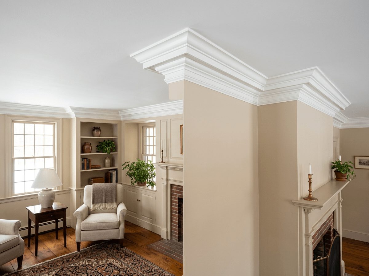 Crown Molding Installation in Wellesley, MA — handyman and home improvement work by JP Creative Maintenance